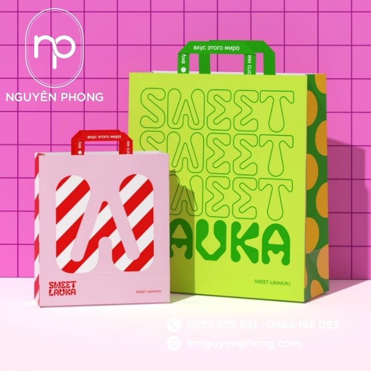 Mẫu túi giấy đựng bánh kẹo theo yêu cầu 